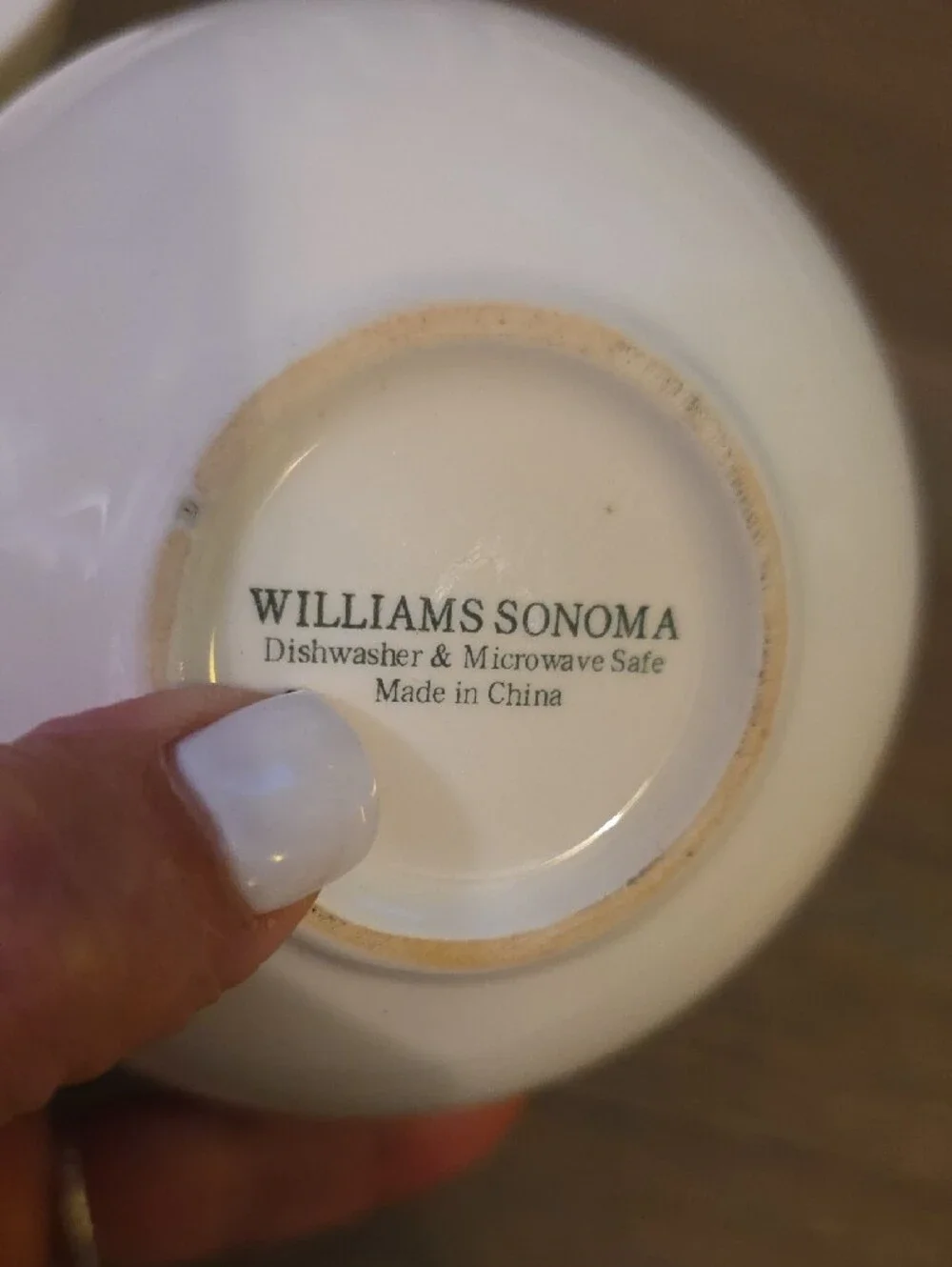 Williams Sonoma White Herb Dipping Bowls with Green Leaf Illustrations Set Of 4
